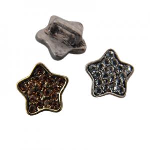 12mm Star with rhinestones 5x3mm hole