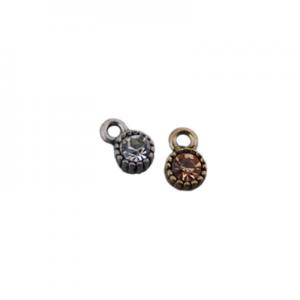 7mm charm with rhinestone