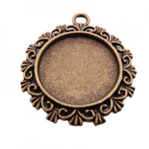 20mm cabochon pendant, antique brass