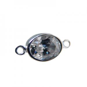 7x6mm oval with cubic zircon