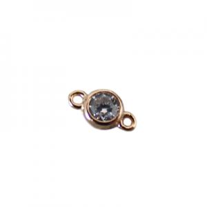 4mm gold plated round with cubic zircon