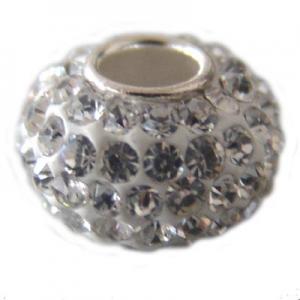 Dena argent i símils Crystal 9x6mm i forat de 3mm