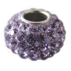 Dena argent i símils Violet 9x6mm i forat de 3mm