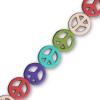 15mm howlite peace symbol, assorted colours