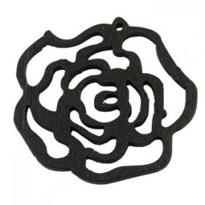 46x48mm black flower, 2.5mm width